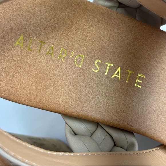 Alter’d State Wedge Sandals Braided Straps Comfort Platform Shoes Tan Size 7.5 - Picture 13 of 16